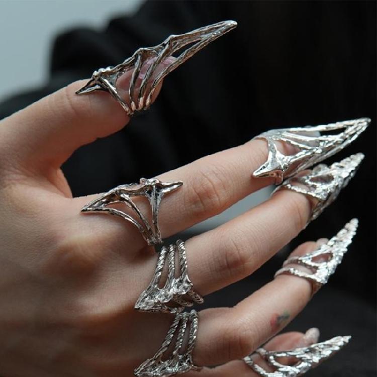 Finger Nail Tip Claw Rings Nail Jewelry Copper Texture with Adjustable Size for Fashion Women Seeking Elegance and Style