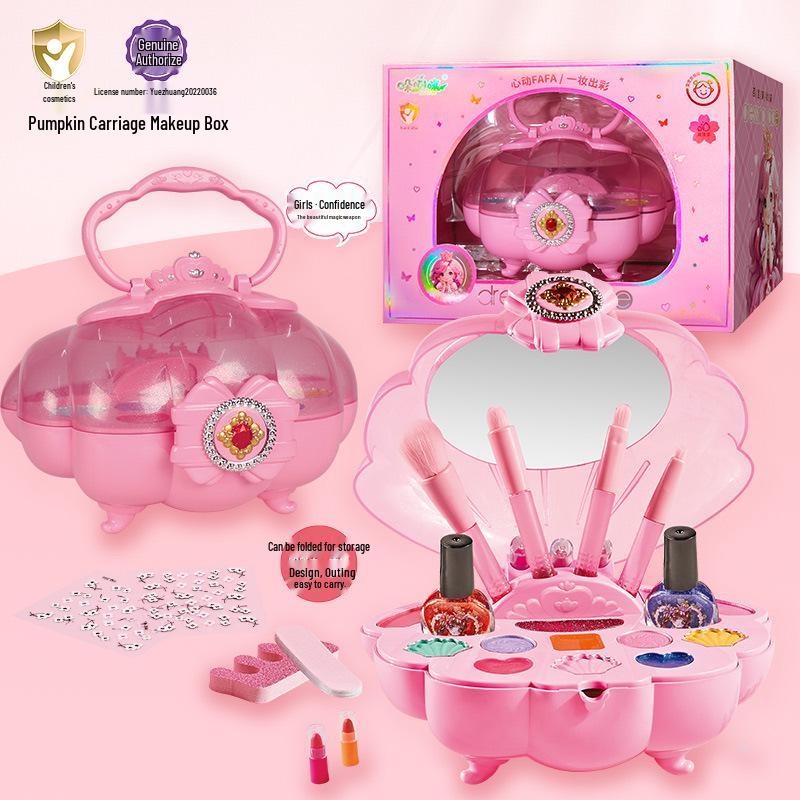 Prinzessin Make-up Set für Mädchen - Kosmetikkoffer mit Lippenstift & Nagellack