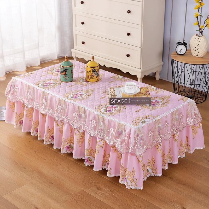 Lace Tablecloth Refinement Red Rectangular Dining Coffee Table Cover Cloth Living Room Home Decoration European-style Dust Cover