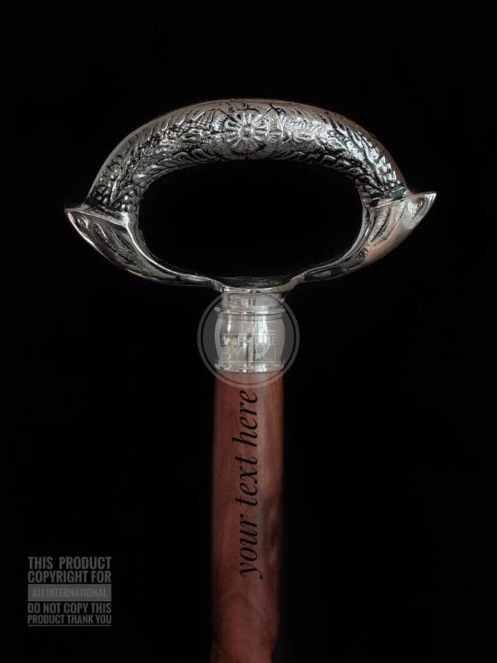 

Walking cane walking stick brass handel stick wooden stick joging cane золотой