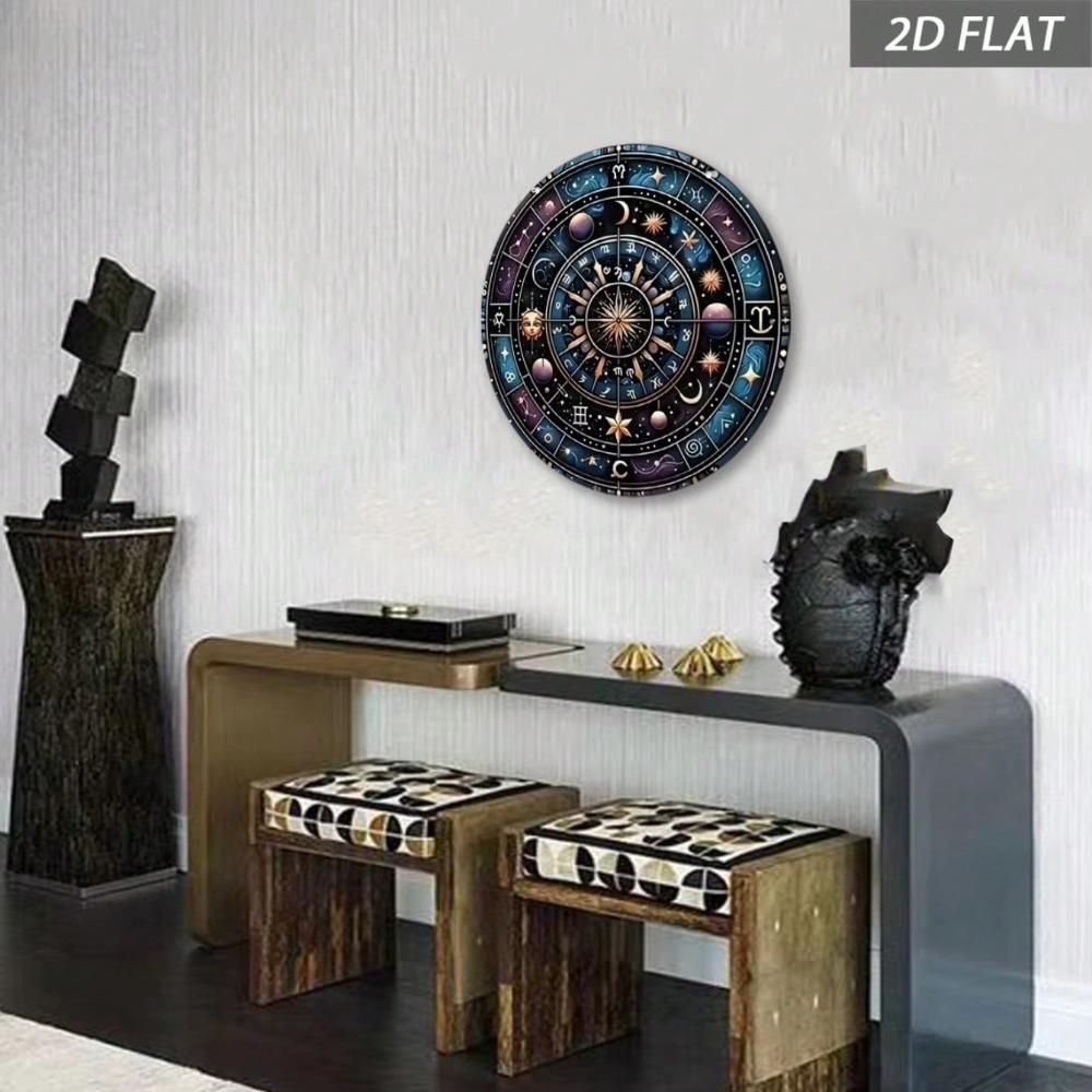 Retro Zodiac Astrology Tin Sign Wall Art 8x8 Inch Metal Decor Vintage Bar Home Gift