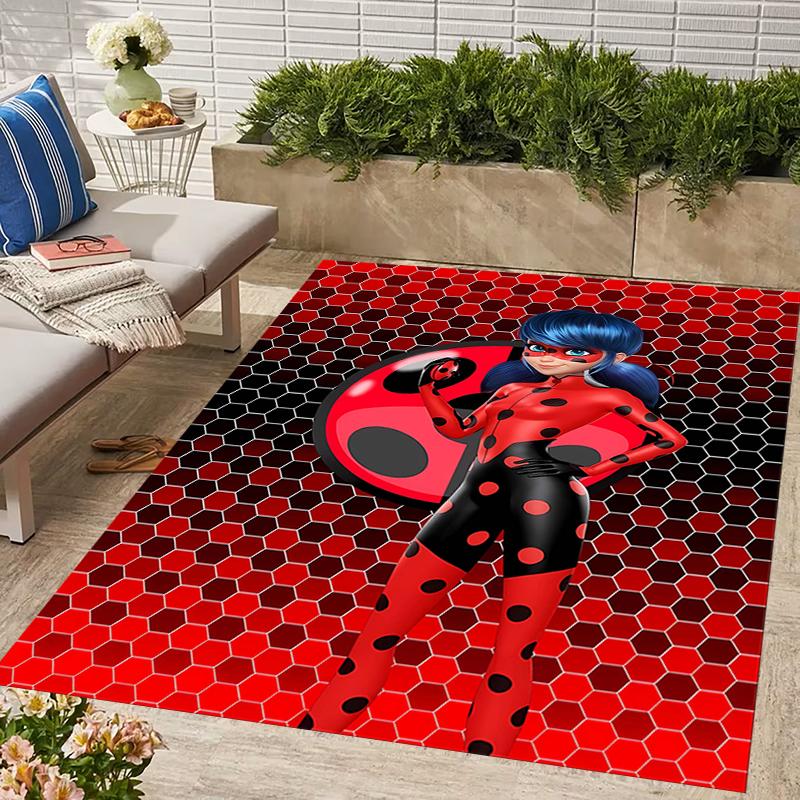 1pc Ladybug (5) Design Area Rug - Non-Slip, Soft & Cozy Floor Mat for Living Room, Bedroom, Office - Indoor/Outdoor Decorative Carpet