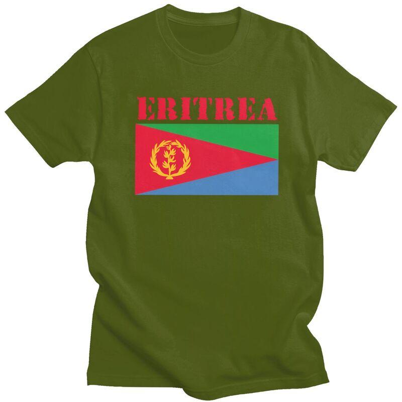 Custom Eritrea Flag Tshirt for Men Short Sleeve T Shirt Tshirt Slim Fit Pure Cotton Tees Gift
