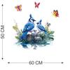 Blue Bird Cartoon Wall Sticker for Kidsroom Class Room Home Décor (60x50cm)