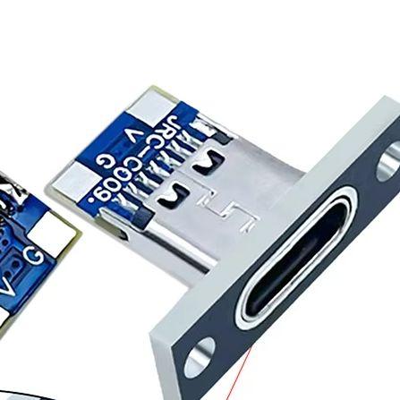 5Pcs USB 3.1 Type C Socket With Screw Fixing Plate Type-C USB Jack 3.1 Type-C 2Pin 4Pin Female Connector Jack Charging Port
