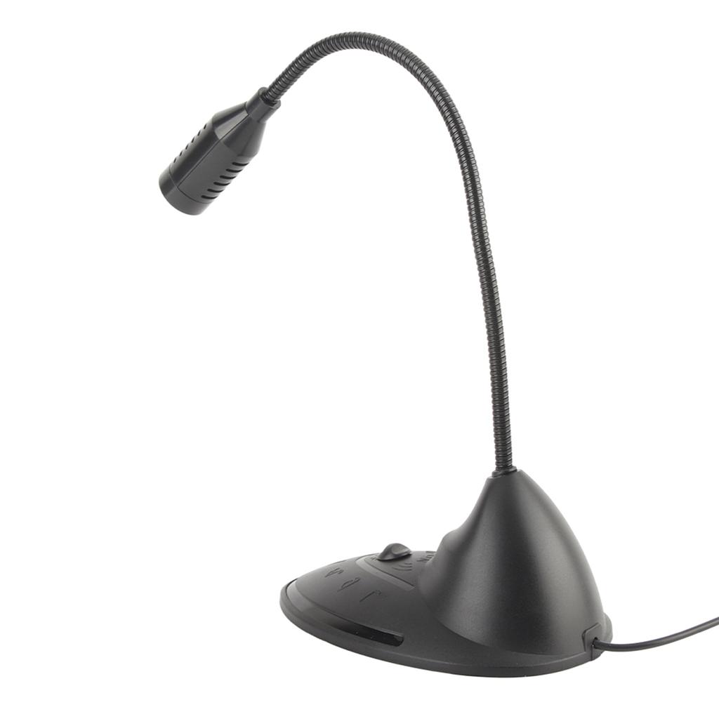 ABS Schwarz Omnidirektional Richtcharakteristik 3,5mm Stecker Verstellbarer Schwanenhals Kabelgebundenes Notebook-Mikrofon