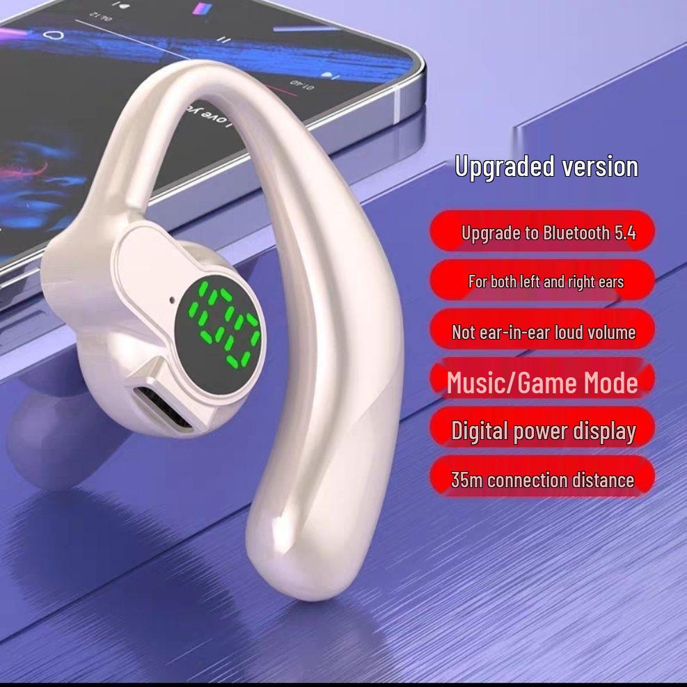 Wireless Bluetooth 5.4 Sports Earphones with Rotating Over-Ear Design, Noise Cancellation, and Enhanced Battery Life for Gaming