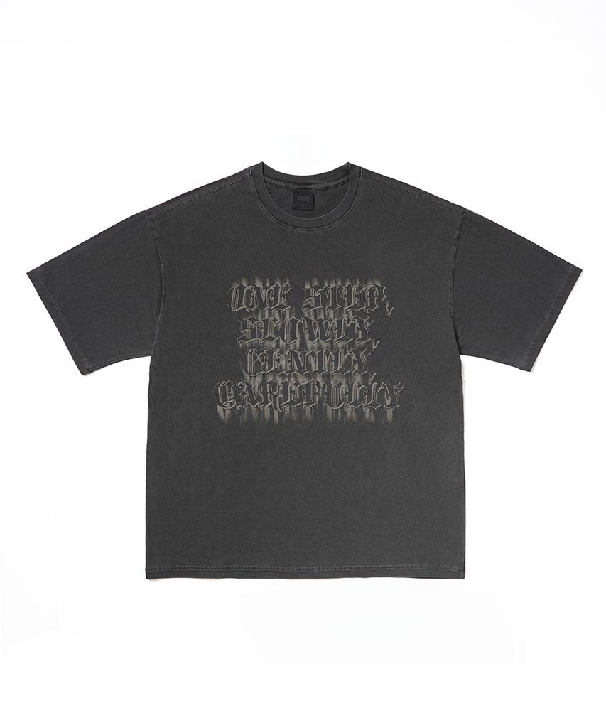 GAKKAI UNIONS One Step Pigment Short Sleeve T-Shirt Charcoal