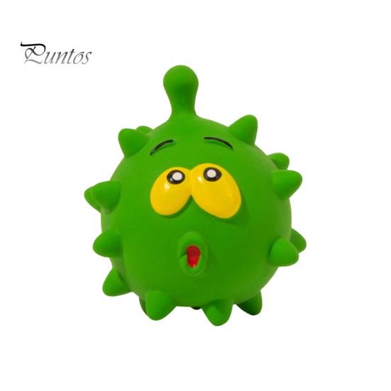 

Неразрушимые жевательные игрушки для собак, большие собаки, скрипучий шипованный шарик для домашних животных, латексная игрушка со встроенным звуком, уход за зубами, забавный мультяшный жеватель зелёный