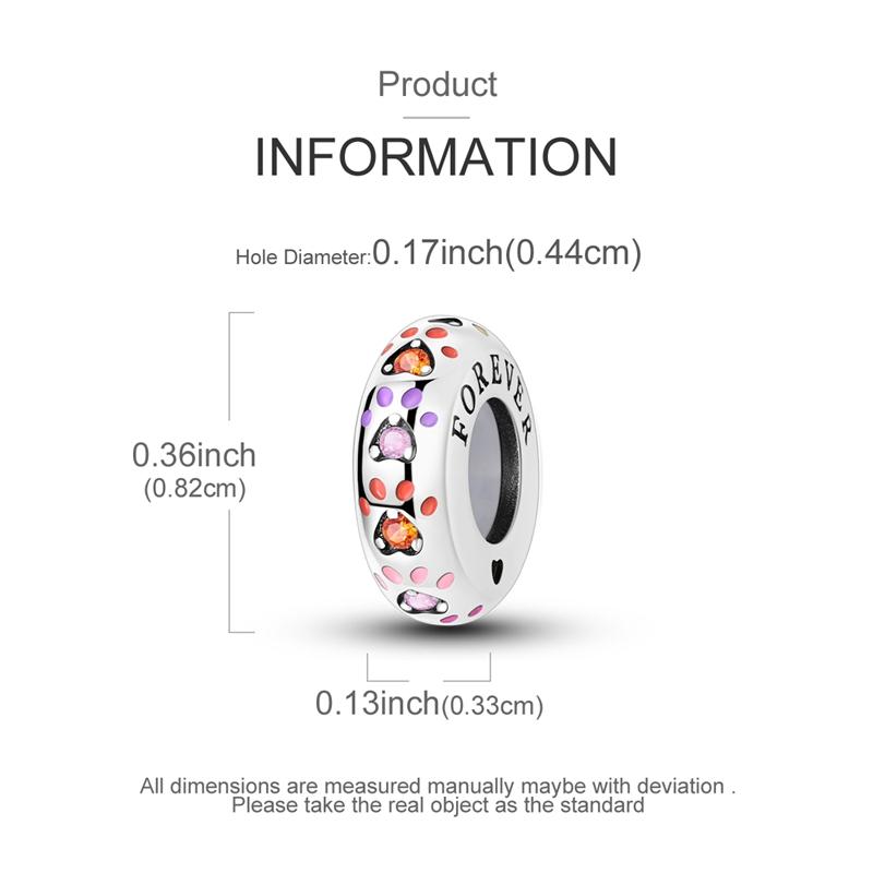 Original Charms Beads Copper Clip Charms Zircon Silicone Spacer Beads Fit Original Bracelet Diy Charm Women Jewelry