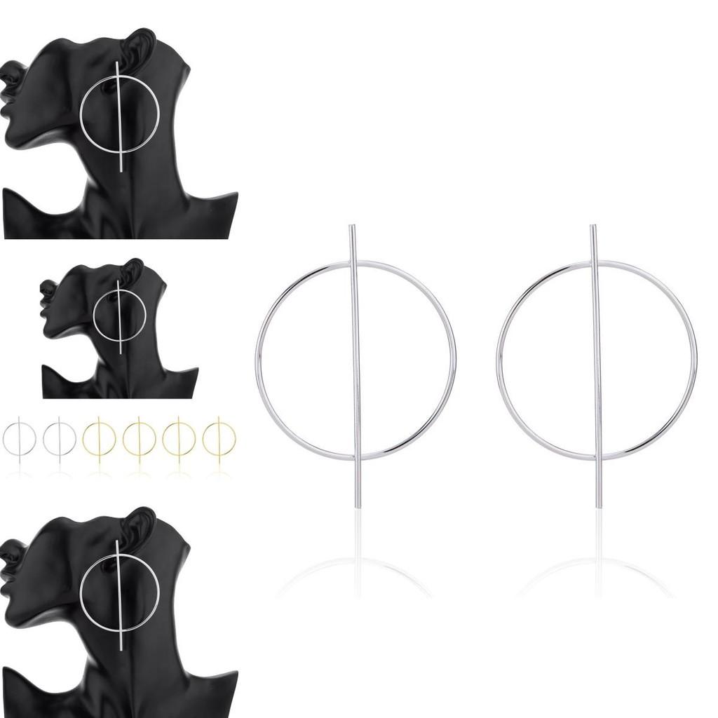 Chic Geometric Hoop Earrings For Women Fashionable Alloy Statement Pieces