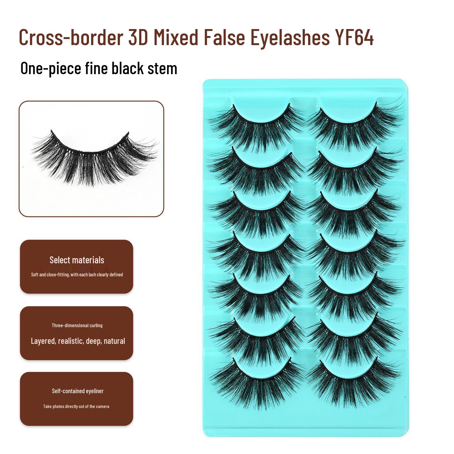 

Cross-Border 3D Thick Reusable False Eyelashes for Big Charming Eyes