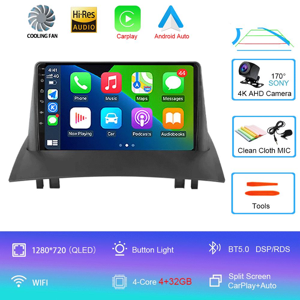 

Android 14 2 Din автомобильное радио для Renault Megane 2 2002-2009 Мультимедийный видеоплеер Навигация GPS стерео головное устройство