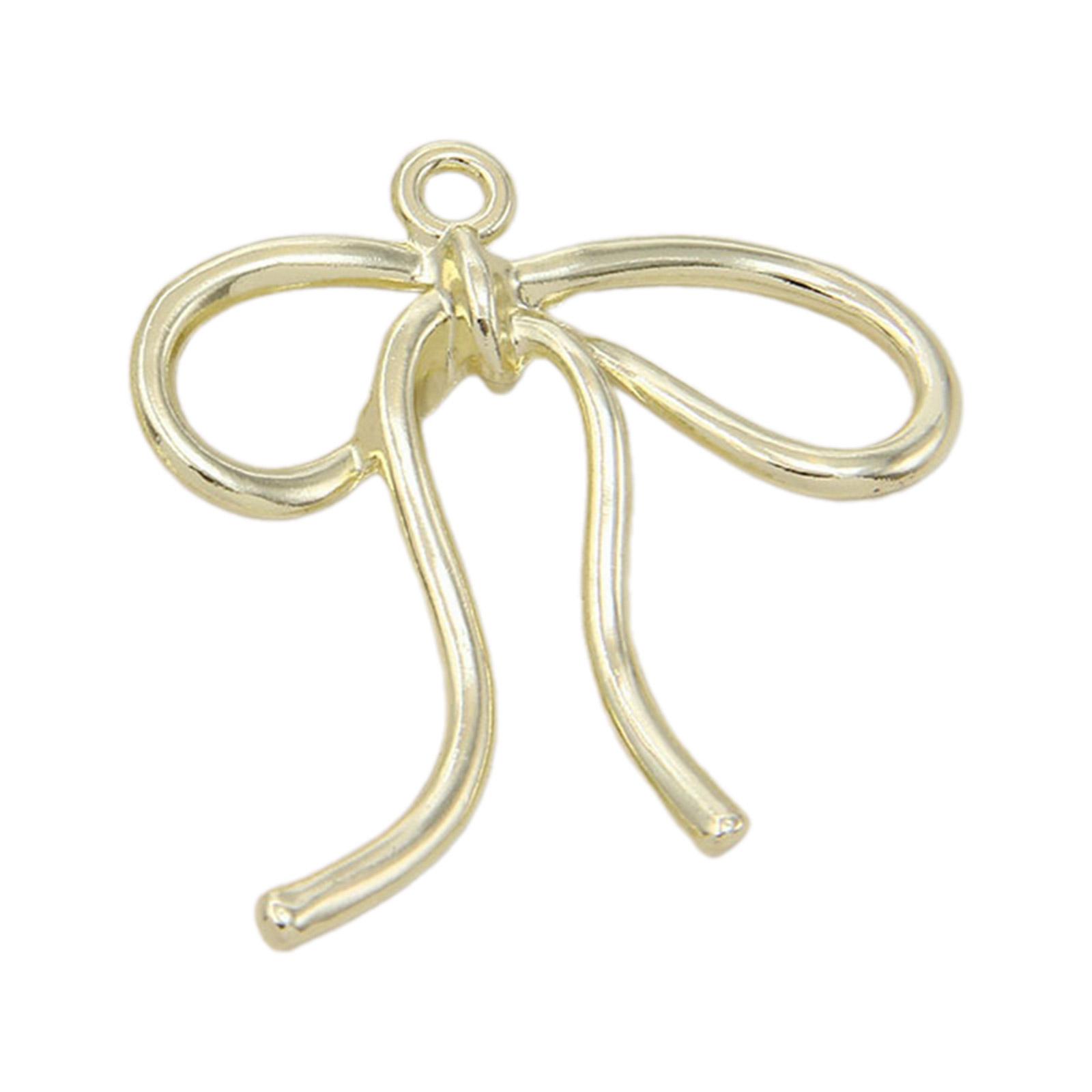 

Уникальные металлические украшения в форме банта, часть для изготовления ювелирных изделий, серьги, кулон, браслет, ожерелье, кулон для изготовления ювелирных изделий золотой