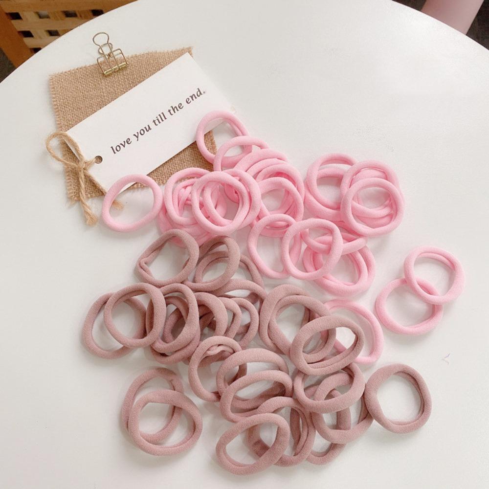 Candy Color Hair Rings 50PCS Seamless High Elastic Soft Childrens Hair Ties Towel Rings Head Ropes Hair Accessories for Girls