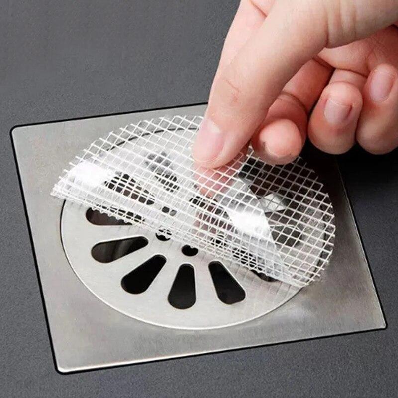 5/10/30Pcs Disposable Anti-blocking Filter Floor Drain Sticker Mesh Hair Catcher Stopper Shower Drain Cover Kitchen Bathroom Sink Blocker