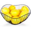 Moderne Goldene Obstschale - Goldener Metall-Obstkorb - Geschenkkorb für Obst, Gemüse und Brot, (Schwarz)