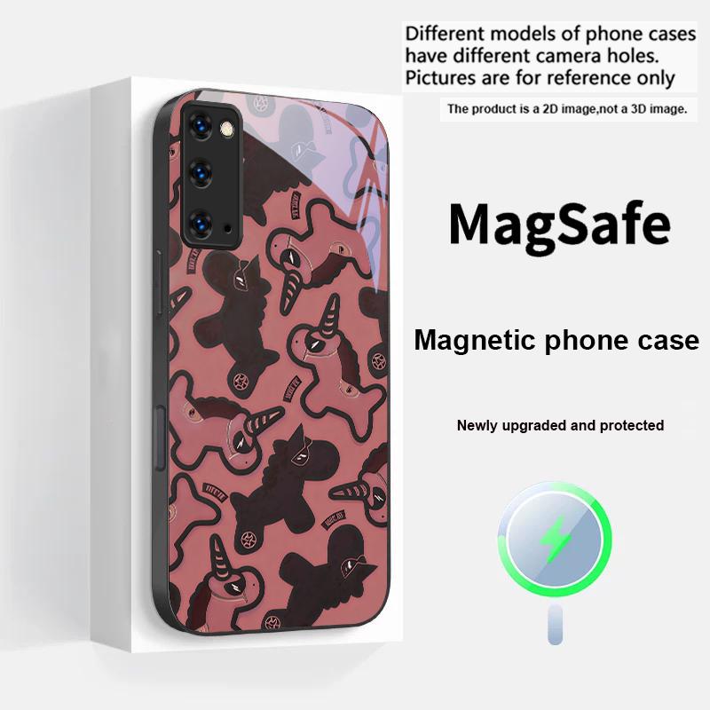 Unicorn cartoon wallpaper For Magsafe Samsung S25 S25 Edge S25Ultra S8 9 10 20 S21 Pro 22 Plus S23 FE S24 Ultra Glass Phone Case