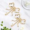 Gold Bow Wall Hook, 2Pcs Large Size Coat Hook, Metal Hook Bow Hooks for Coats, Hats, Bags, Bath Towels and Room Decorations, for Wedding Bathroom