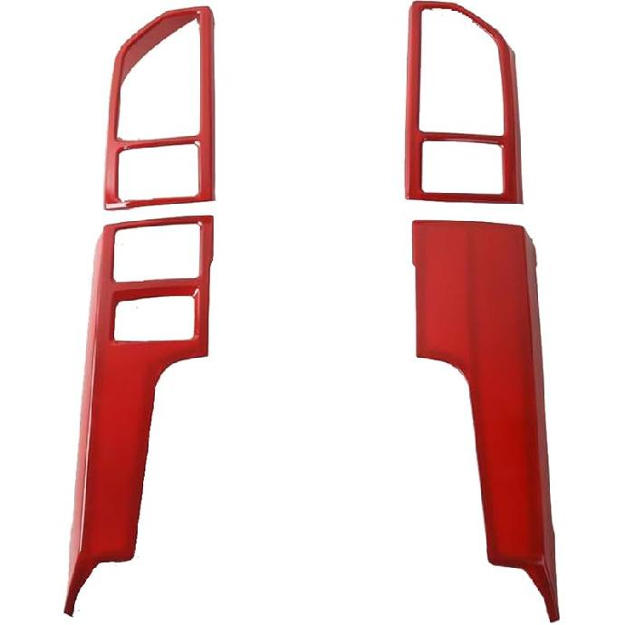 ABS Red Full Interior Decorative Cover Trim Sticker Compatible with Ford F150 2015-2020 (4pcs/Set Inner Door Handle Under Decorative Strip)