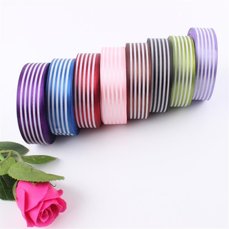 2.5/4CM Striped Satin Ribbons for Florist - Ideal for Gift & Flower Decoration and Wrapping