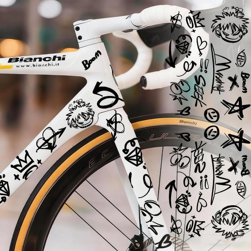1 Set MTB Rennrad Rahmen Aufkleber Cartoon DIY Reflektierend Wasserdicht Fahrrad Aufkleber Für Fahrrad Rahmen Oberrohr