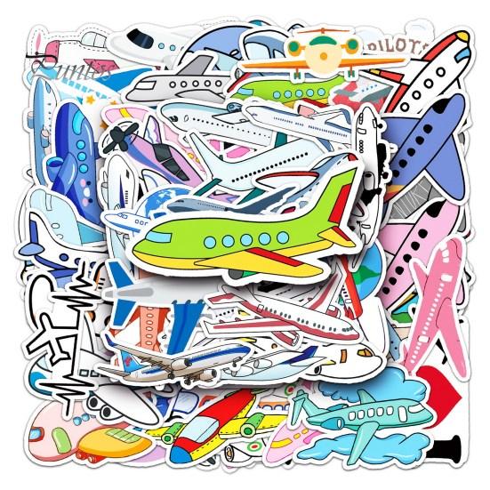 Graffiti Sticker 50Pcs Cartoon Waterproof Reusable DIY Self-Adhesive Aircraft Scrapbooking Pattern Phone Case Luggage Kids Gift Decorative
