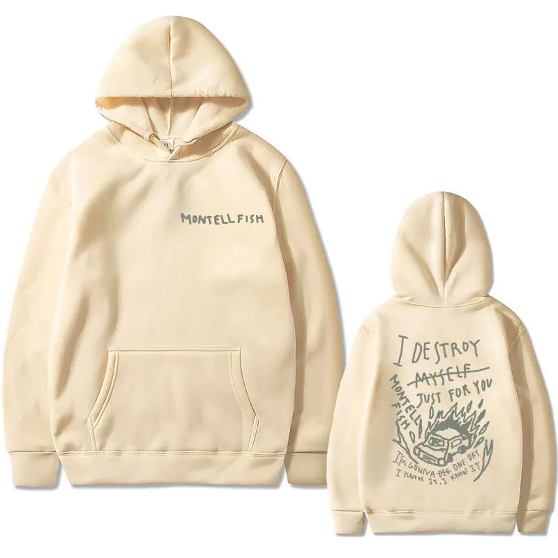 Montell Fish Printed Hoodie Men's Oversized Hoodie High-quality Casual Fashion Hoodie