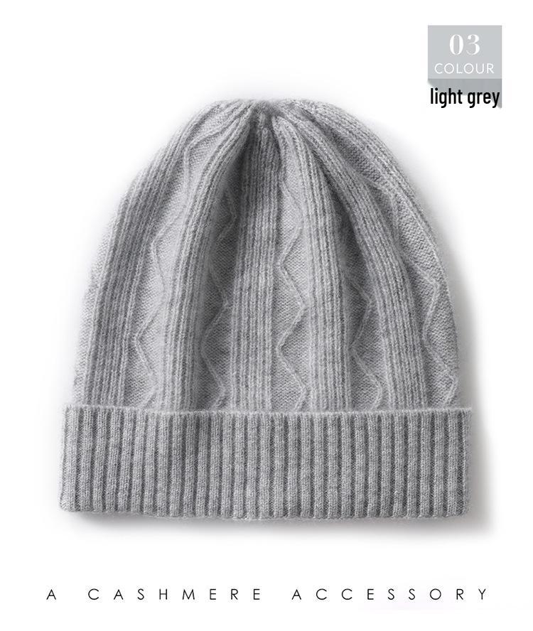 Unisex Wool & Cashmere Knit Beanie - Warm Winter Hat with Ear Protection