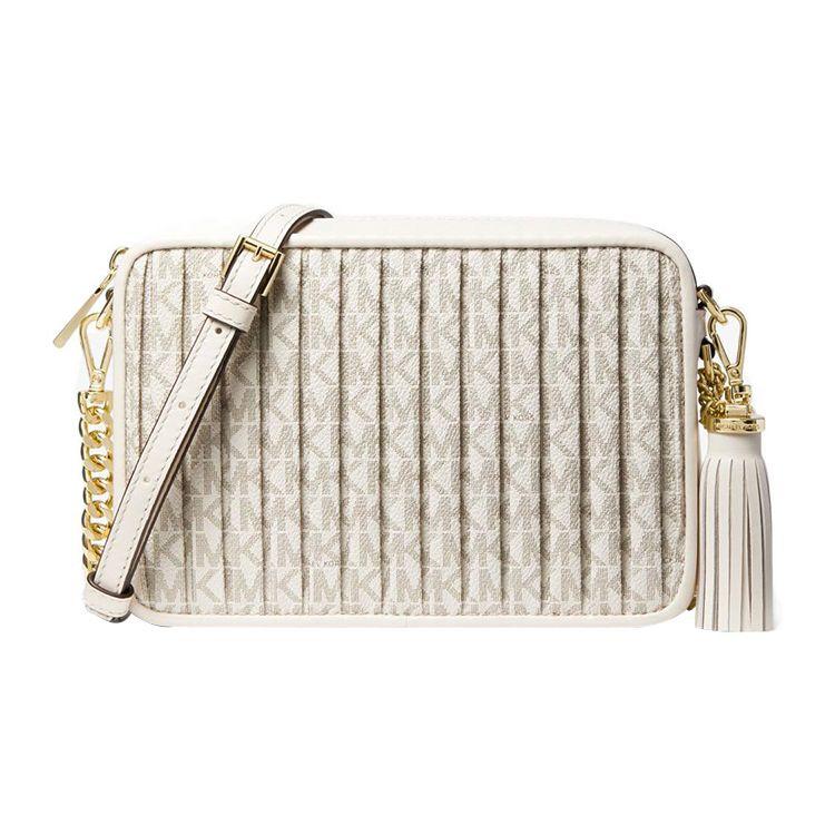 

Michael Kors Jet Set Charm Monogram Fashion Commuter Coated Canvas Crossbody Bag Medium Women bags Vanilla-White Cream 32F1GT9M2V-VAN-CREAM Basic Set (Bag+Dust Bag)