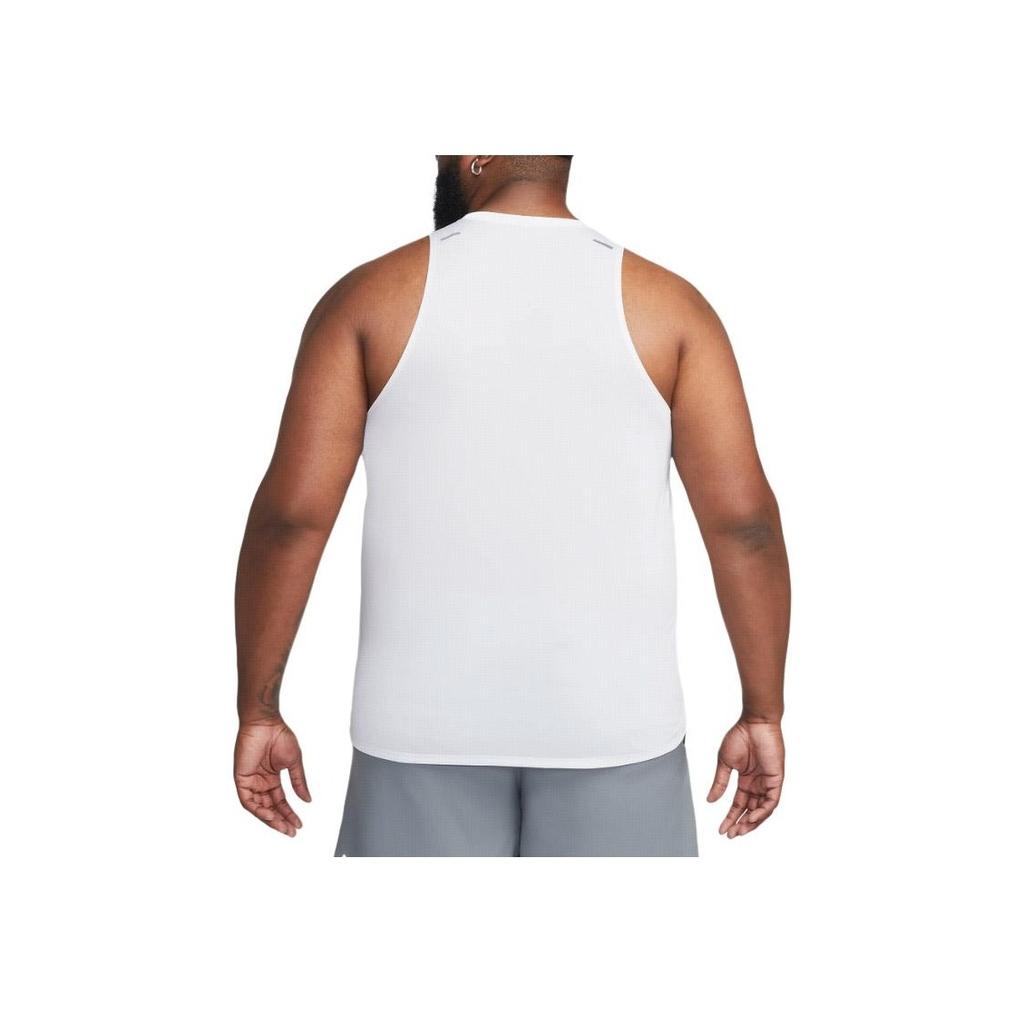Nike Rise 365 Solid Logo Round Neck Sleeveless Running Vest Men Tops White CZ9179-100