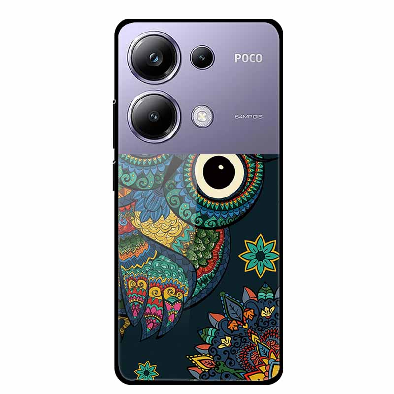Painting Cover For Poco M6 Pro GlassTempered Glass Case Hard Back Shield for Xiaomi Poco M 6 Pro 6.67" Colourful Phone Fundas