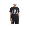 Under Armour Johnson Series American Vintage Letter Print Slim Fit Round Neck Sports T-Shirt Men T-Shirt Black 1383223-001