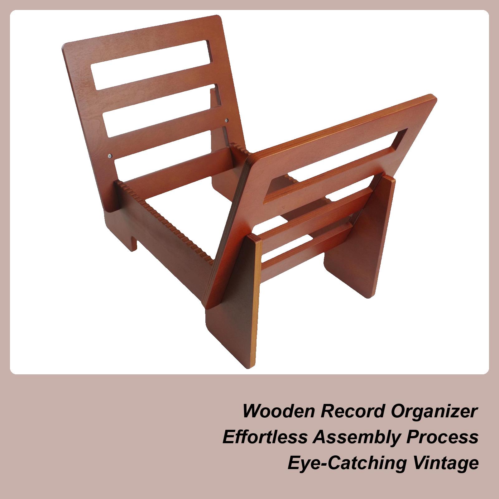 

Record Holder Stand Retro Record Organizer Vintage Album Rack Table Decor For Book Files Documents Living Room Bedroom Office CN