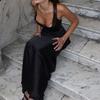 European and American Style Suspender Dress Women's Summer Sleeveless Off-the-shoulder Slim-fit Hip-wrapped Solid Color Long Dress Skirt