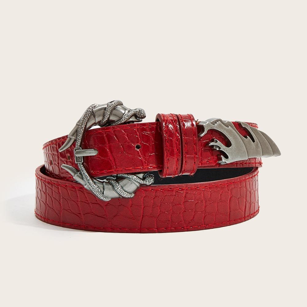 Snake Buckle Women s Belt Pu Leather Pin Buckle Belt Streetwear Waist Belt Jeans Dress Accessories красный