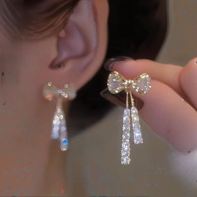 Moda Bayanlar Damla Küpe Bling Bling Kübik Zirkonya Mizaç Kadın Ilmek Küpe Altın Renk Trendy Takı