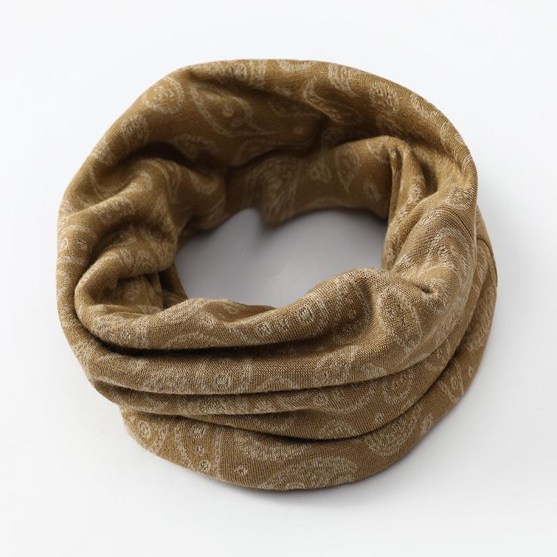 Thick Pure Cotton Paisley Snood Neck Gaiter Winter Double Layers Unisex Tube Scarf Neck Warmer Cowl Collar Loop Outdoor Skiing