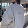 Women's Vintage Round Neck Long Sleeve Sweater Jacket – Plush Casual Autumn/Winter Top