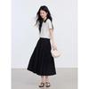 Women's Color Block Polo Collar Short Sleeve T-Shirt