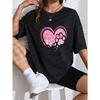Süßes Herz Pfotenabdruck T-Shirt Weiß Rosa Leopardenmuster Für Freizeitkleidung Und Haustierliebhaber Outfits