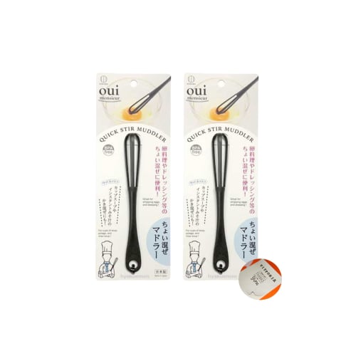 

Set of 2 Mini Muddlers | Whisk, Miso Whipper, Egg Mixer, Mini Cookware, Compact Kitchen Utensils [Stylist Sticker Included]