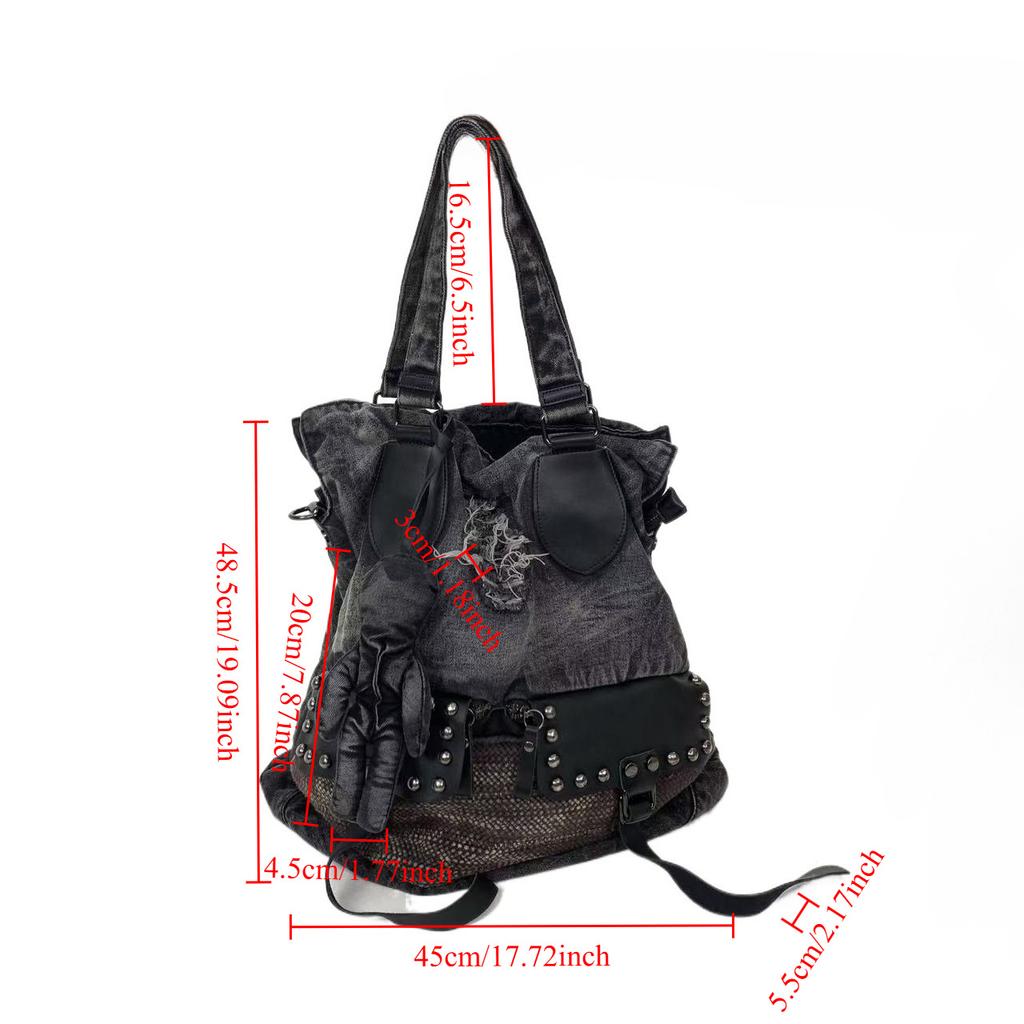 Millennium Spice Personality Rivet Tote Bag Large Capacity Vintage Destruction Diablo Shoulder Bag
