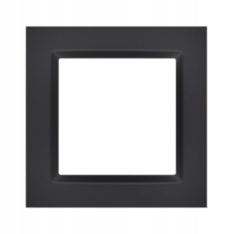Simon 10 Single Frame 1-Gang Matte Black Cr1/49 Kontakt-Simon 1 Pc