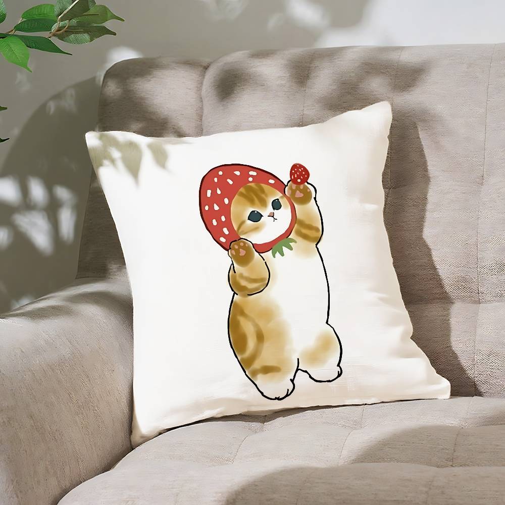Cat M-Mofusand Cute Pillow Case Throw Pillow Cover Nordic Vintage Style Cushion Covers Home Living Room Sofa Couch Seat Decor