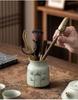 Hand-painted Kung Fu Tea Set: Complete Tea Ceremony Six Gentlemen Tools & Tea Stand Ornaments.