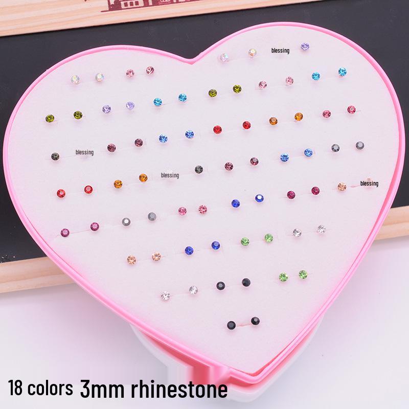 Women's Heart Stud Earrings Set in Acrylic Resin - Boxed Jewelry Accessory