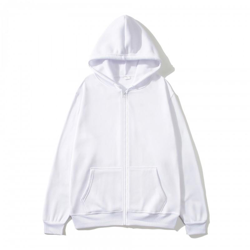 Womens Same Style Zip-Up Hooded Sweatshirt Solid Color Casual Sport Top