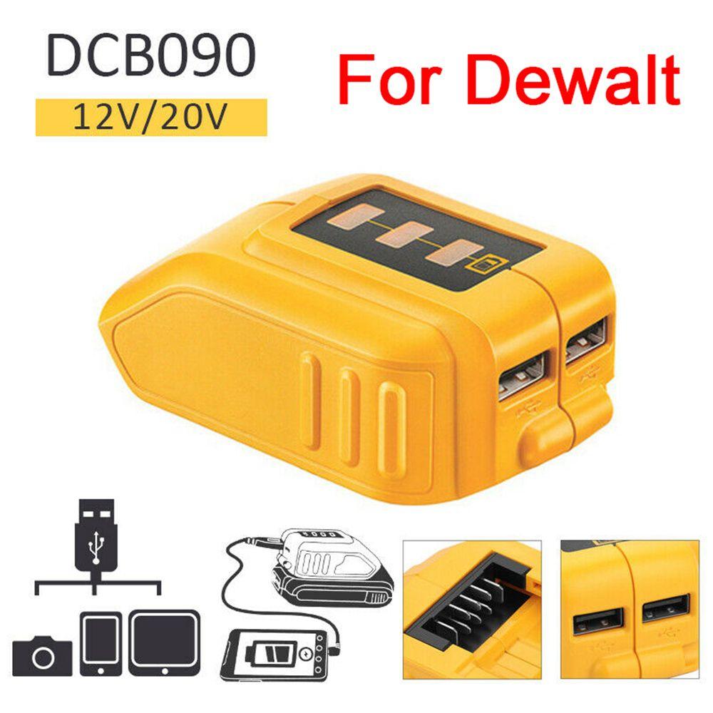 Dual Output With Indicator 12V/20V Li-ion Battery Adapter USB Phone Charger Power Bank Converter