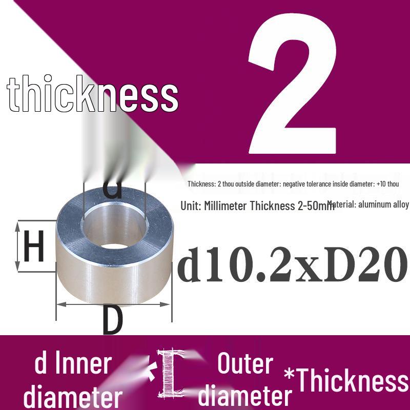 Außen-Ø 20mm Aluminiumlegierung Flache Unterlegscheibe Abstandshalter mit M6/M8/M10/M12 Innenloch - Metallwellenbuchse Isoliersäule.